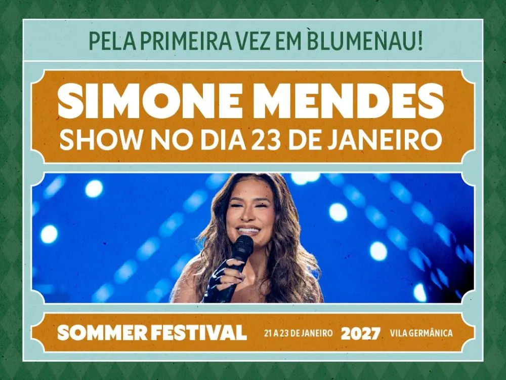 Cantora se apresenta pela primeira vez em Blumenau no dia 23 de janeiro, encerrando a programação de três dias do festival na Vila Germânica. Divulgação